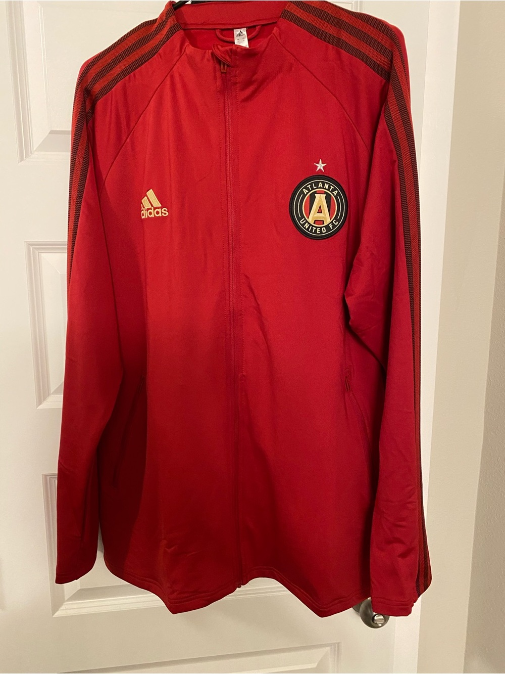 adidas Red Atlanta United FC Track Jacket with Gold Logo